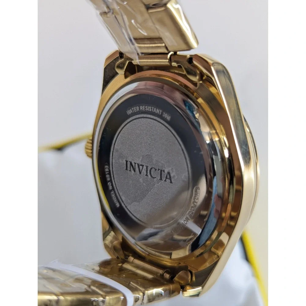 Invicta Celestial Hollis Mens Watch 69193 Gold Tone Black Dial 42mm Quartz New